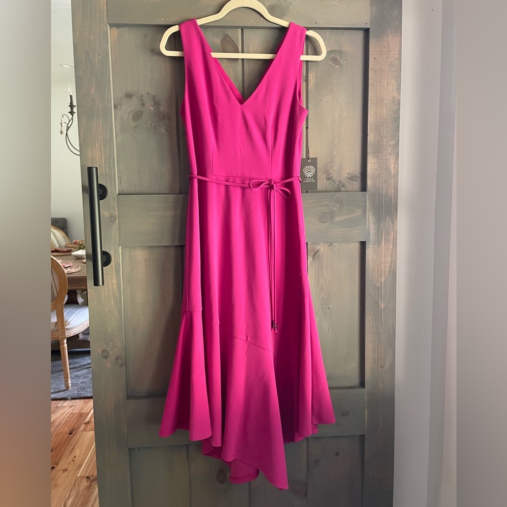 Vince Camuto Fuchsia Asymmetrical Dress. NWT. 
Size 4. Retails $138